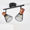 Errested Plafondlamp Hout donker, Zwart, 2-lichts