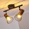 Errested Plafondlamp Hout donker, Zwart, 2-lichts