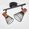 Errested Plafondlamp Hout donker, Zwart, 2-lichts