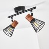 Errested Plafondlamp Hout donker, Zwart, 2-lichts