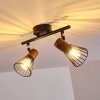 Errested Plafondlamp Hout donker, Zwart, 2-lichts